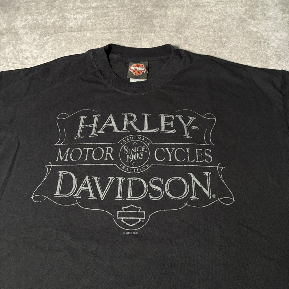 Harley Davidson Salina Kansas T-Shirt Mens XL Black Graphic Tee 2008 USA Made